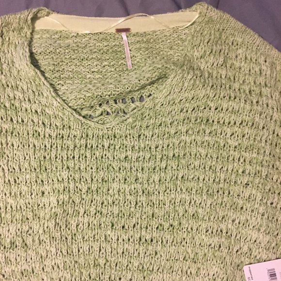 Free People Coconut V Neck Sweater in Kiwi Combo - Picture 5 of 5